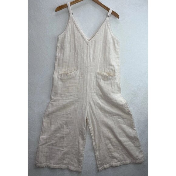 Natural Life Chelsea Cream Cotton Wide Leg Jumpsuit Size Small - Picture 1 of 9